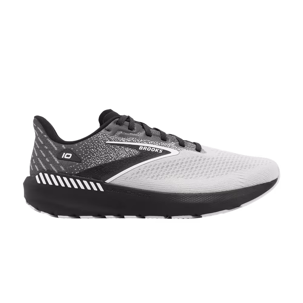 Brooks Launch GTS 10 2E Wide Blackened Pearl White