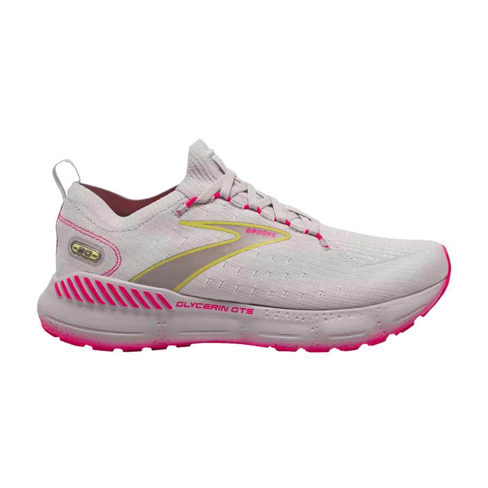 Brooks Women's Glycerin StealthFit GTS 20 Grey Yellow Pink