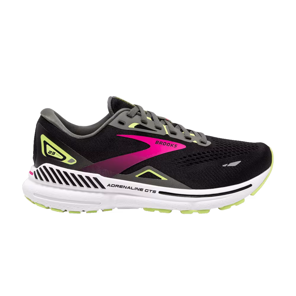 Brooks Women's Adrenaline GTS 23 2A Narrow Black Gunmetal Pink
