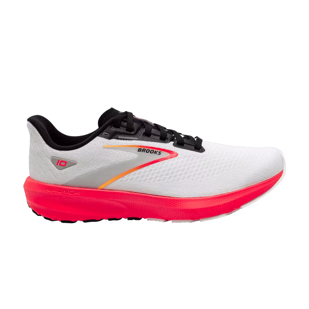 Brooks Launch 10 White Fiery Coral