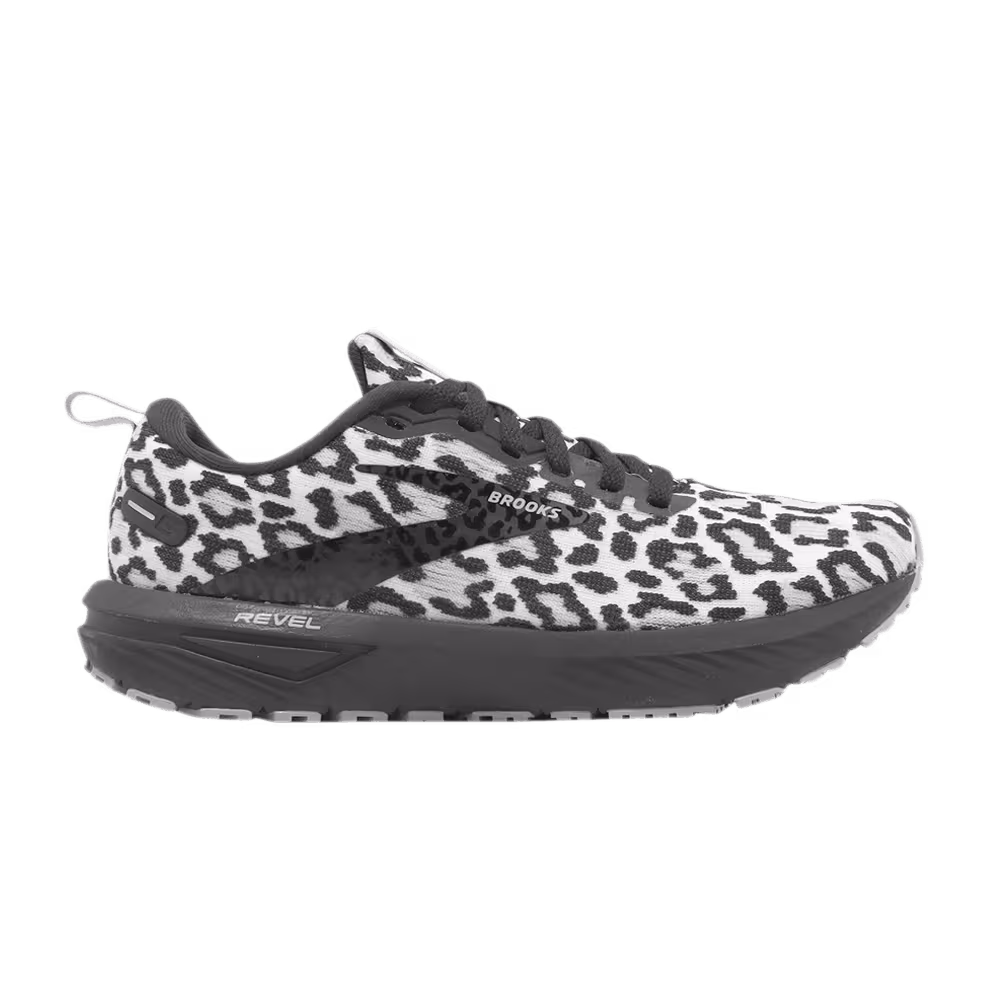 Brooks Women's Revel 6 White Black Leopard