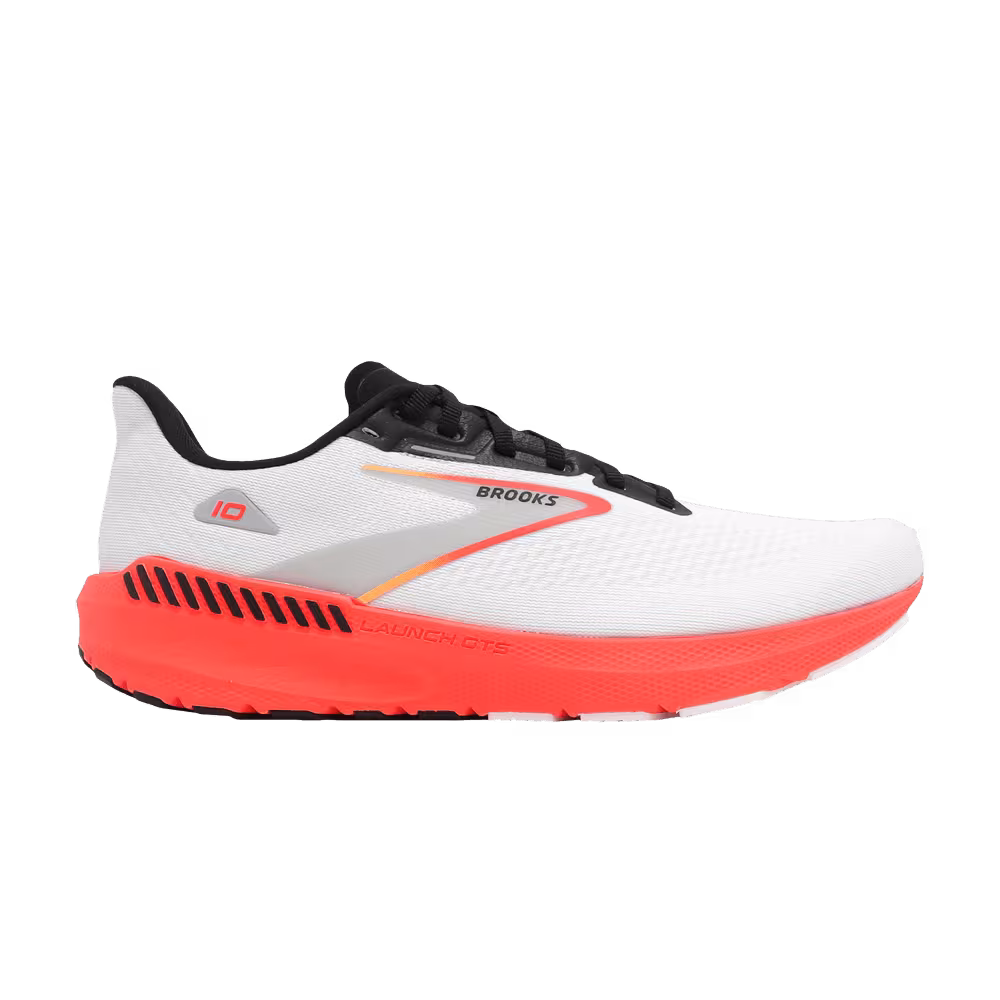 Brooks Launch GTS 10 White Fiery Coral