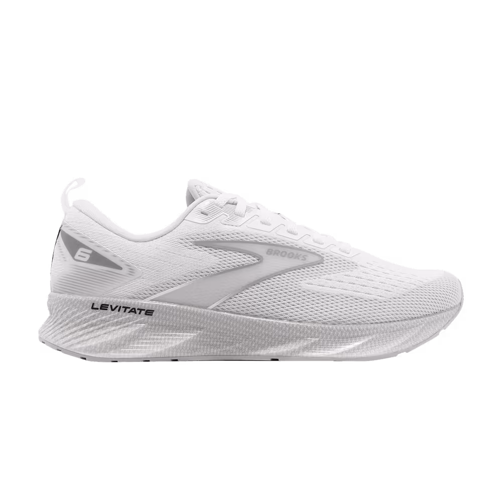 Brooks Levitate 6 Bright White Oyster Mushroom