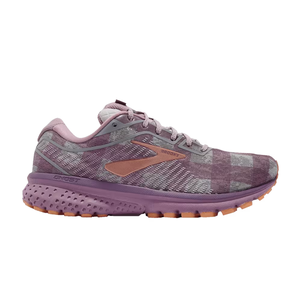 Brooks Women's Ghost 12 Purple Flannel Plaid