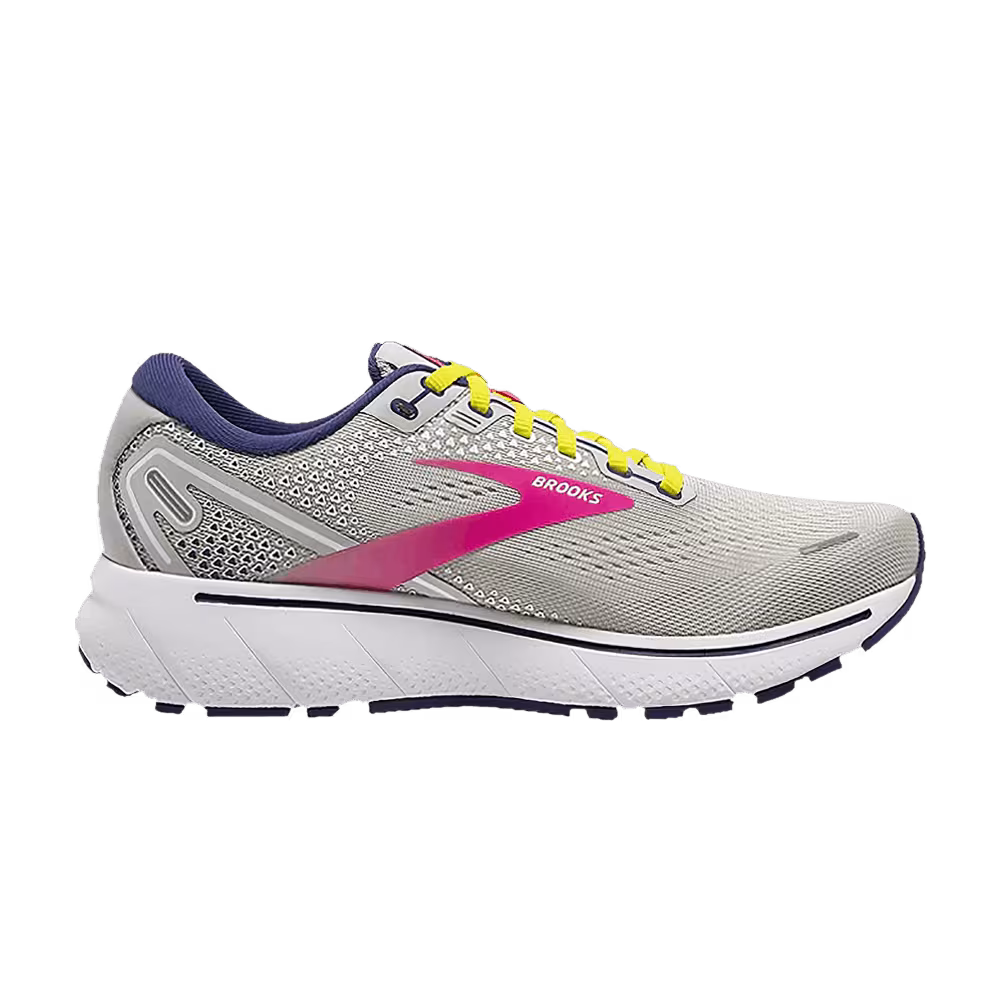 Brooks Women's Ghost 14 Grey Pink Sulphur Spring