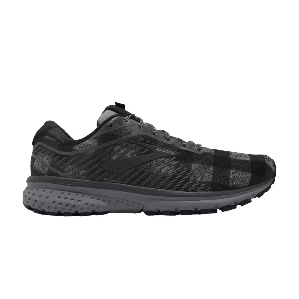 Brooks Ghost 12 Black Flannel Plaid