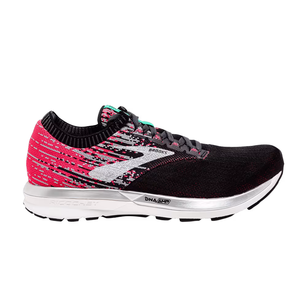 Brooks Women's Ricochet Black Pink Aqua