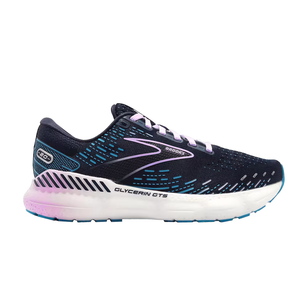 Brooks Women's Glycerin GTS 20 Wide Peacoat Pastel Lilac