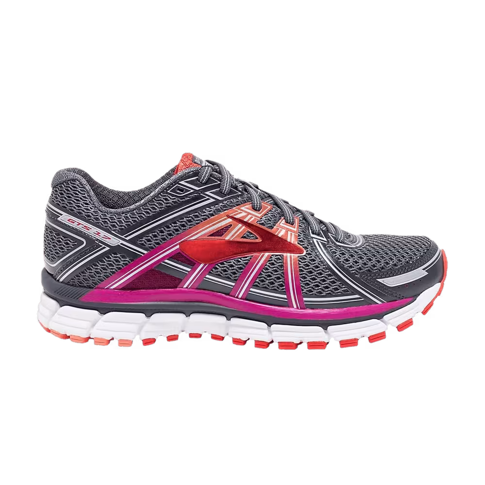 Brooks Women's Adrenaline GTS 17 D Wide Anthracite Festival Fuchsia