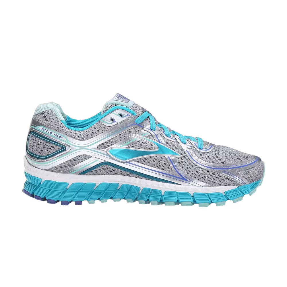 Brooks Women's Adrenaline GTS 16 D Wide Silver Blue Bird