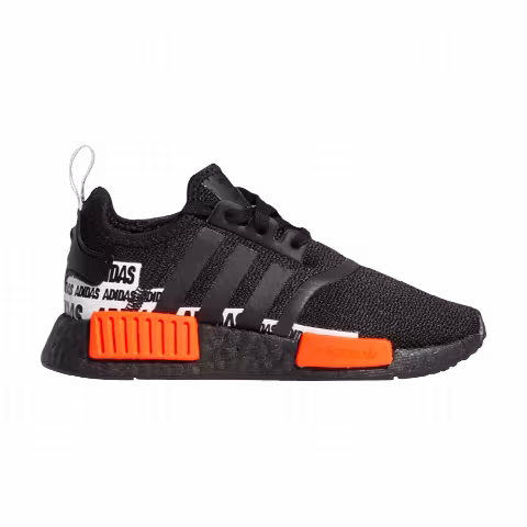 Adidas NMD_R1 J 'Wordmark Heel Stripe - Black Solar Red'