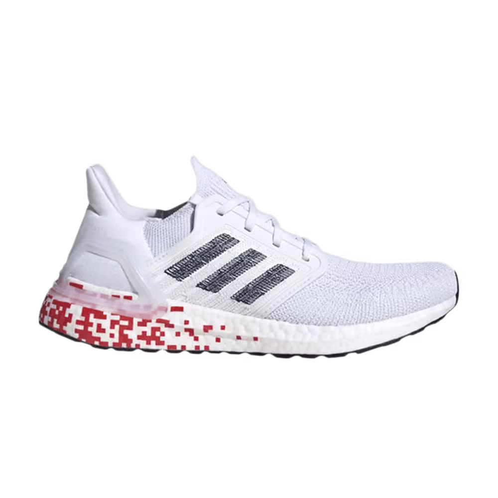 Adidas Women's UltraBoost 20 Digital Pixel - White Scarlet