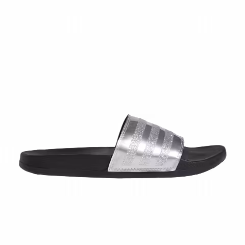 Adidas Wmns Adilette Comfort Slides 'Stripes Shimmer - Silver Metallic'