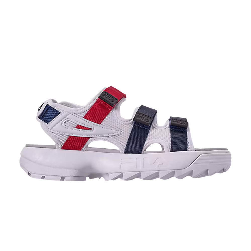 Fila Women's Disruptor Sandal White Navy Red