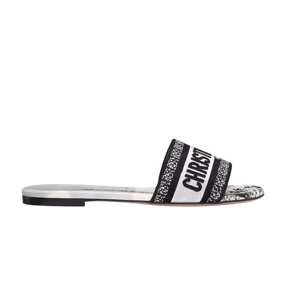 Dior Women's DWay Slide Plan de Paris Motif - White Black