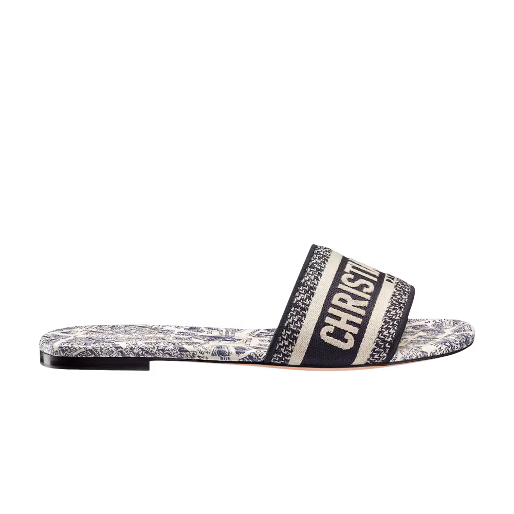 Dior Women's DWay Slide Plan de Paris Motif - White Black