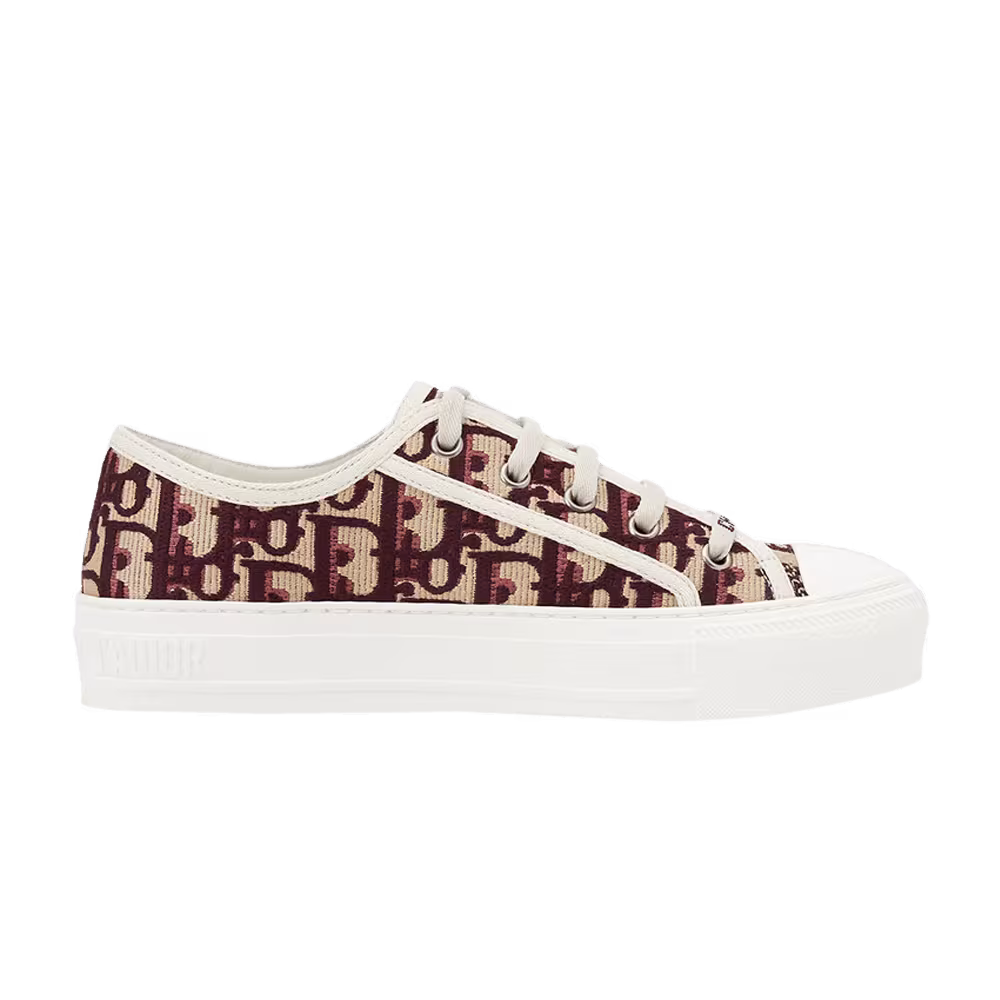 Dior Women's Walk'N'Dior Embroidered Canvas Low Deep Amaranth