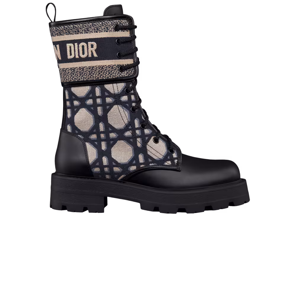 Dior Women's D-Major Ankle Boot Macrocannage - Deep Blue Beige