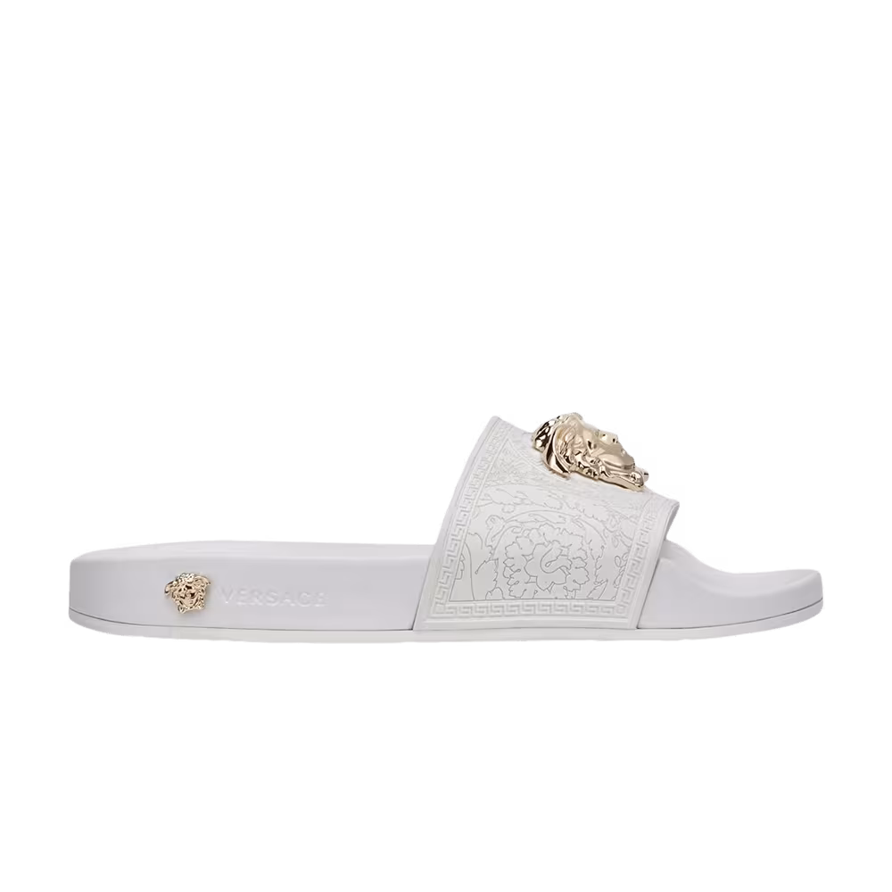 Versace Women's Baroque Medusa Slide White