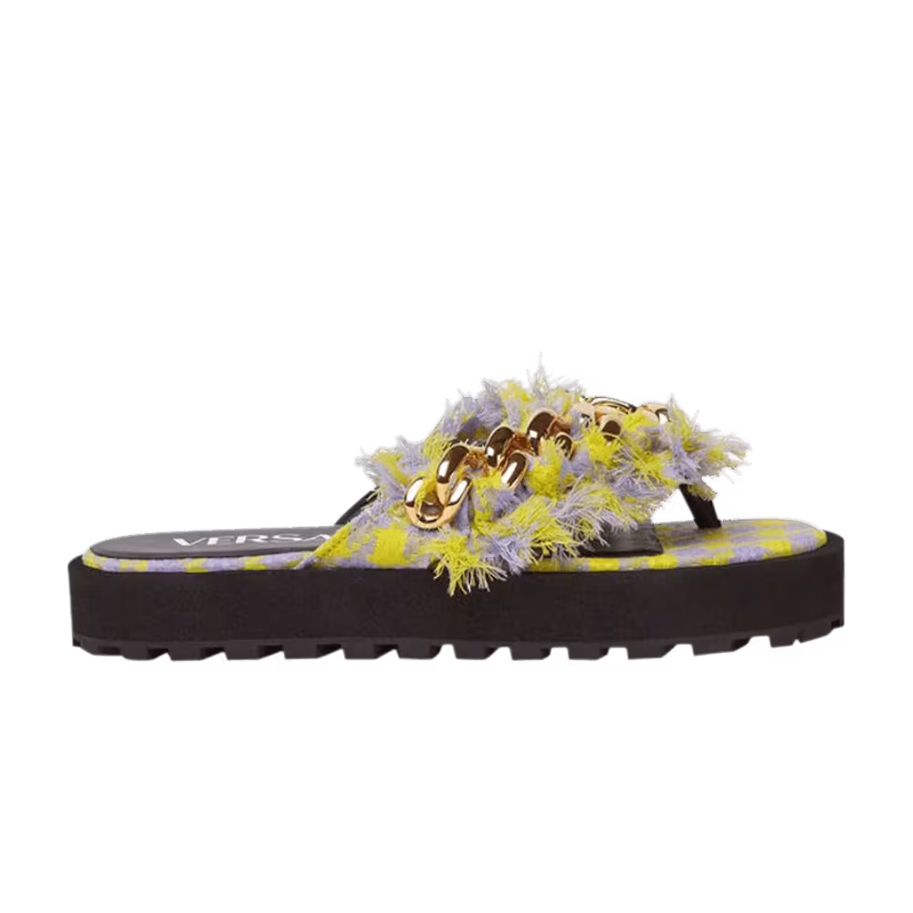 Versace Women's Chain Sandals Yellow Lilac