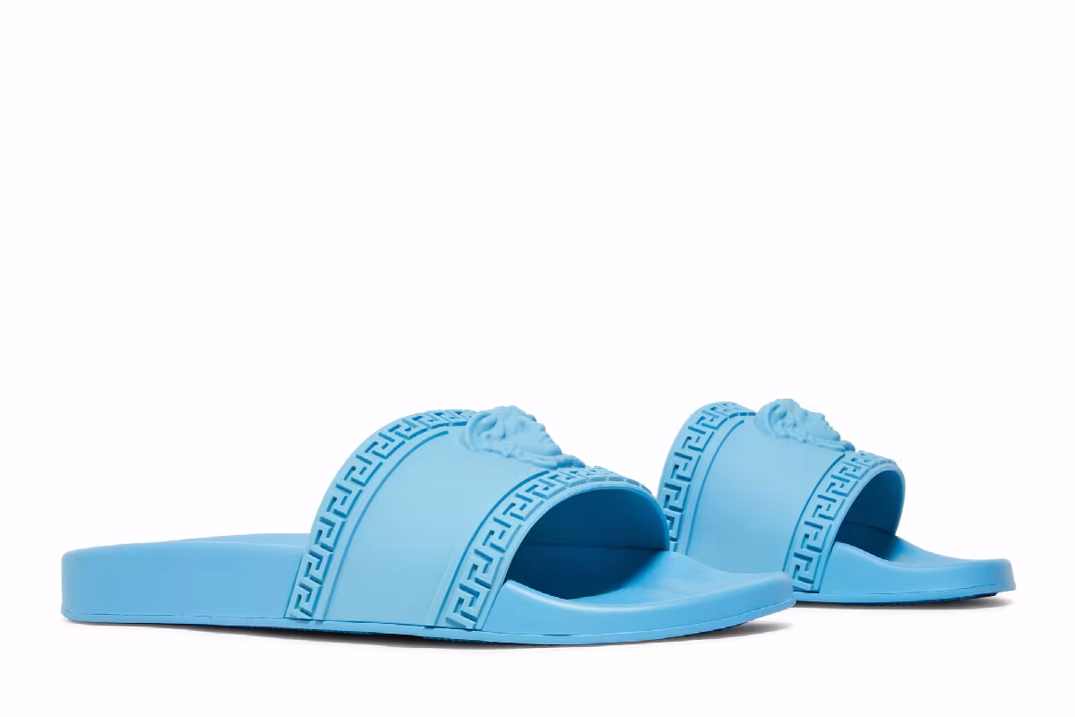 Versace Palazzo Medusa Pool Slide Blue, view 9