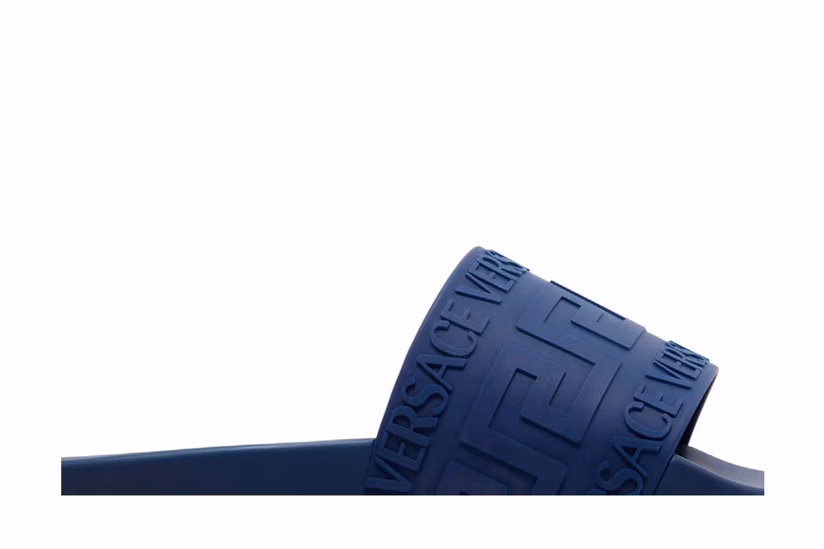 Versace Pool Slide La Greca - Navy Blue, view 3