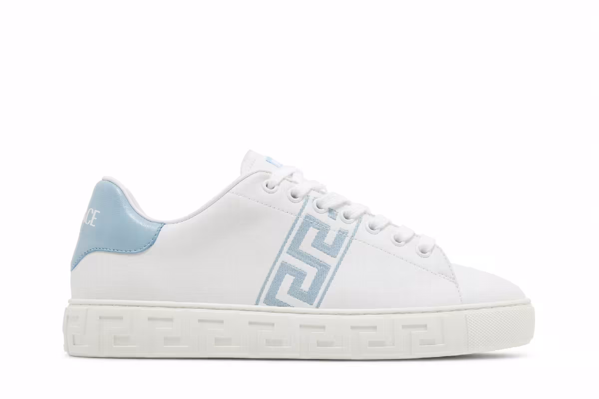 Versace Women's Greca Sneaker White Light Blue, view 2