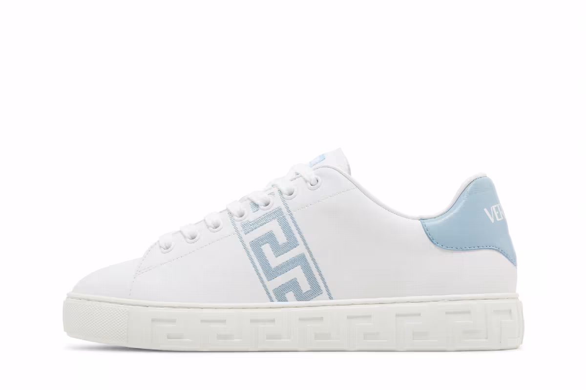 Versace Women's Greca Sneaker White Light Blue, view 4