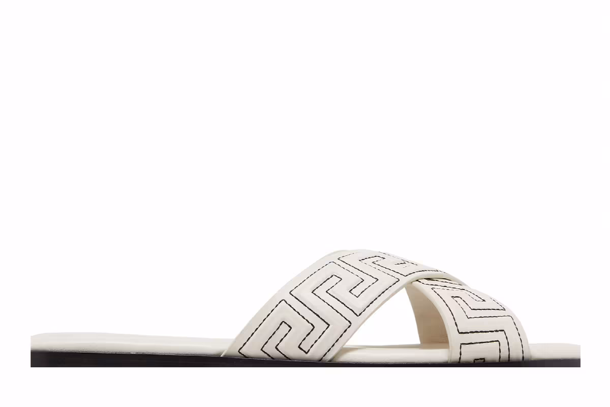 Versace Greca Sandal White, view 3