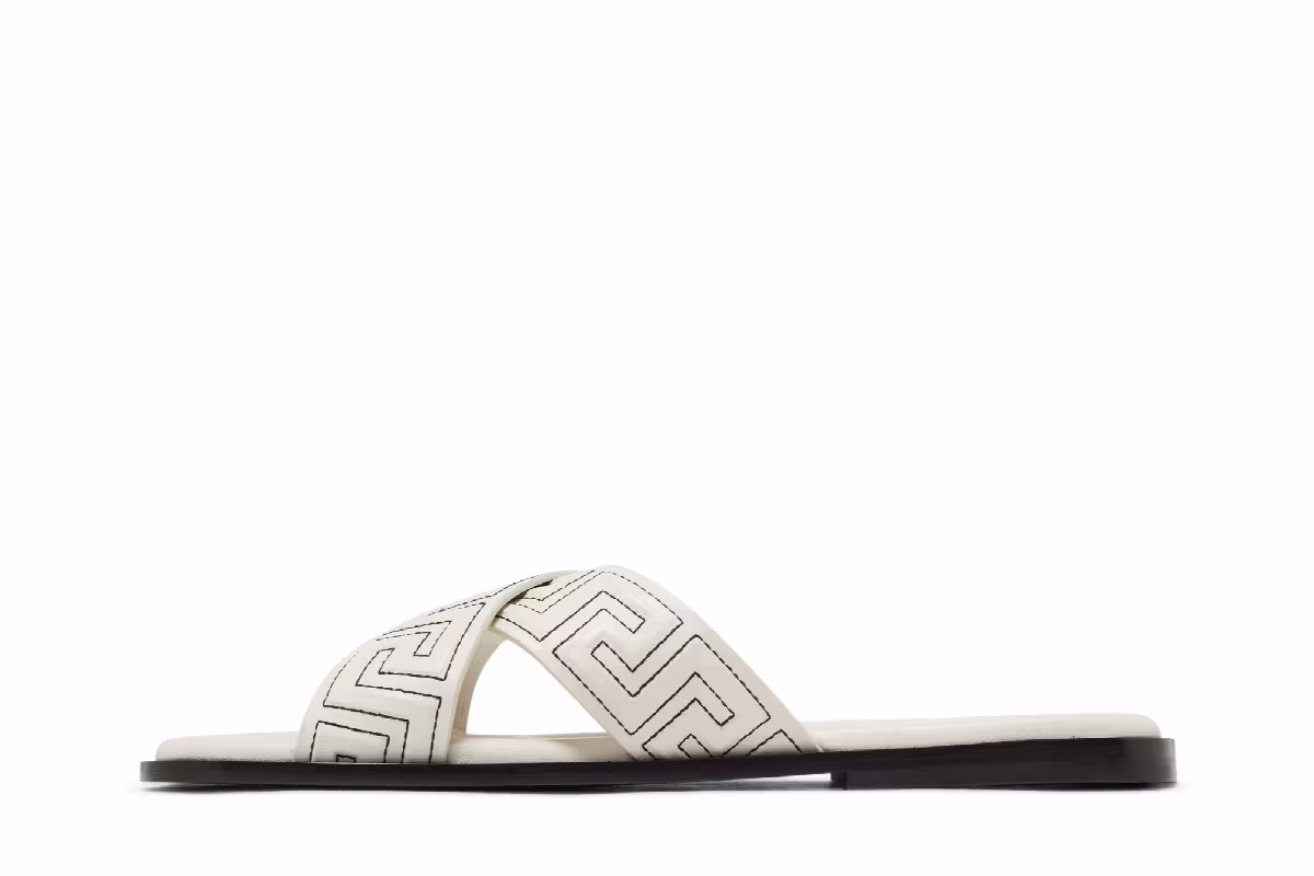 Versace Greca Sandal White, view 4
