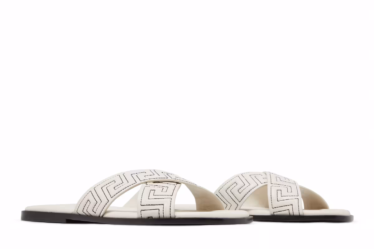 Versace Greca Sandal White, view 9
