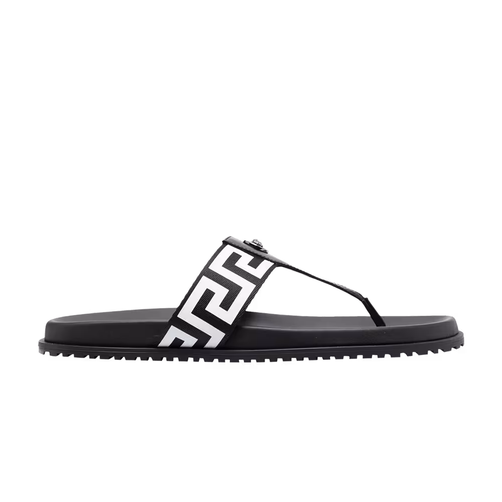 Versace Greca Sandal Black White