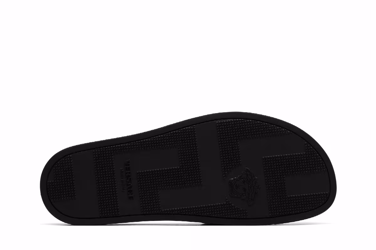 Versace Slide La Greca Chain Print - Black, view 5