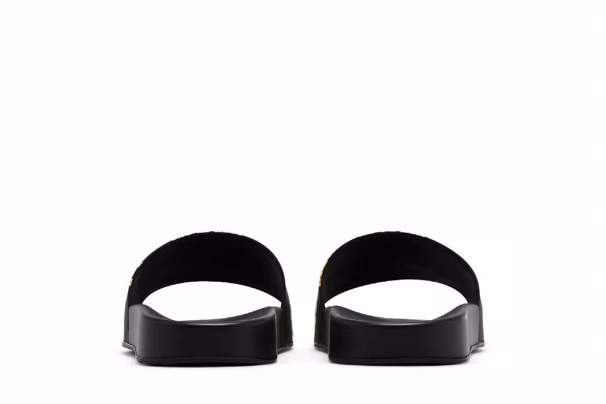 Versace Slide La Greca Chain Print - Black, view 7