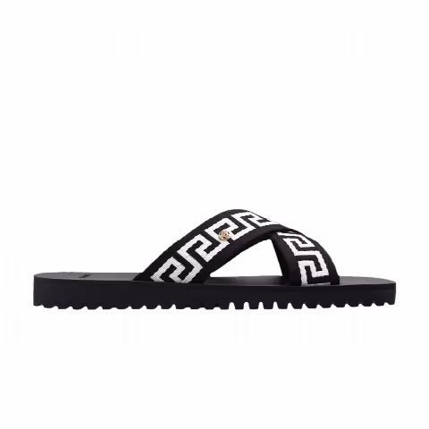 Versace Nastro Greca Sandal 'Black White'