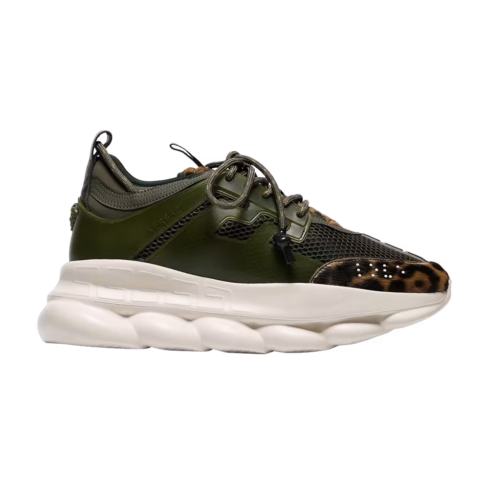 Versace Chain Reaction Olive Leopard
