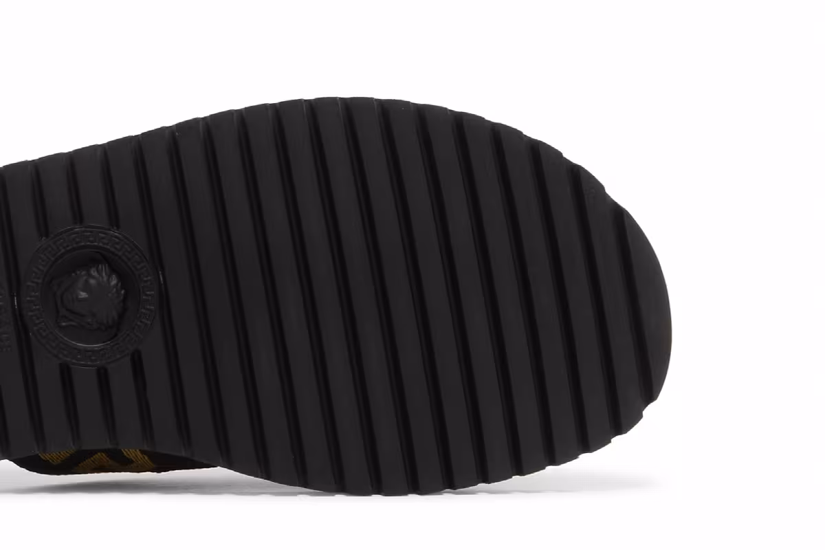 Versace Nastro Greca Sandal Black Gold, view 6