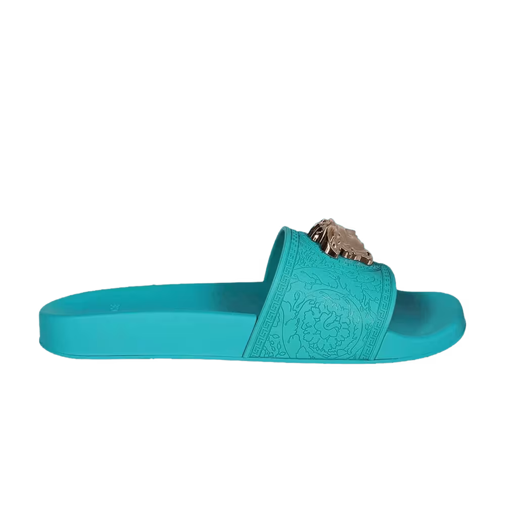 Versace Women's Palazzo Pool Slides Turquoise