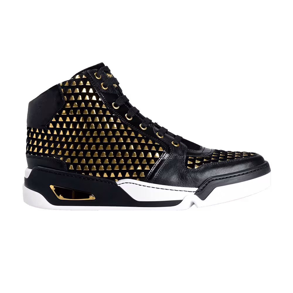 Versace Medusa Leather High Black Studded