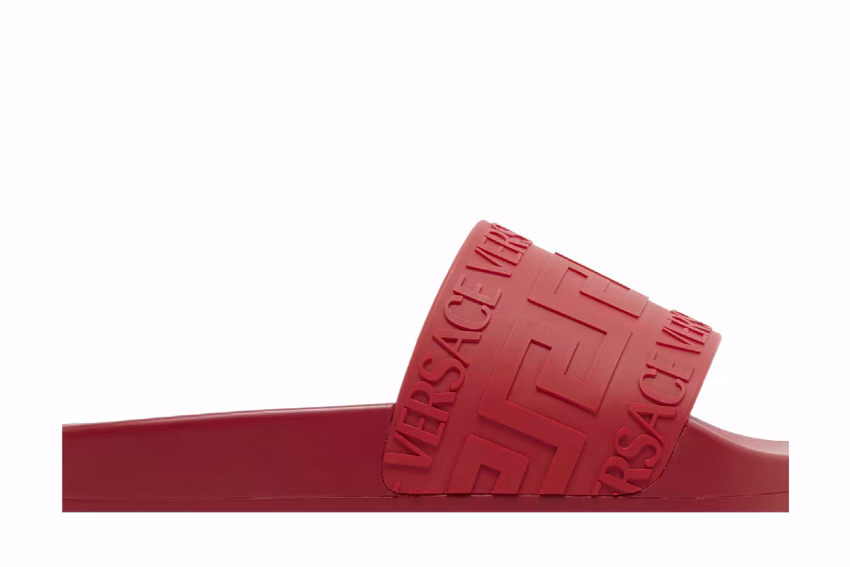 Versace Pool Slide La Greca - Red, view 3