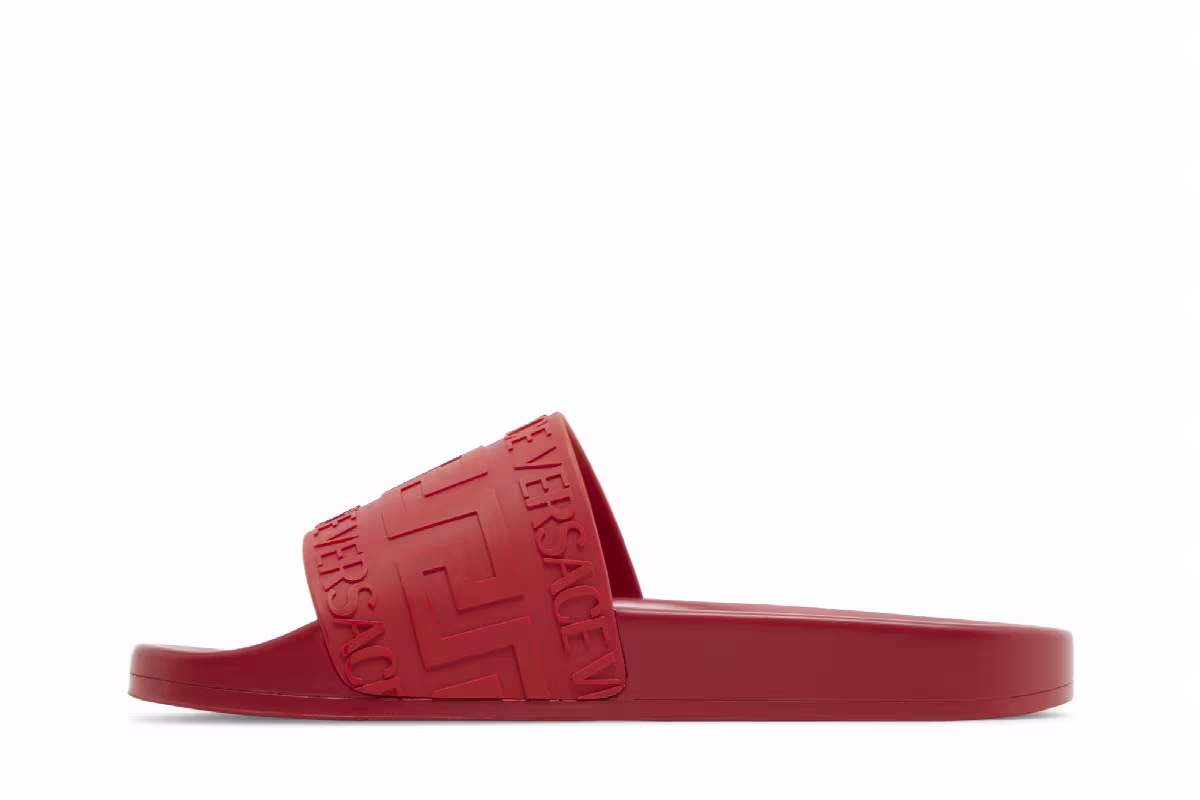 Versace Pool Slide La Greca - Red, view 4