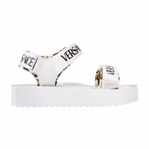 Versace Wmns Garland Logo Platform Sandal 'Baroque Print - White'