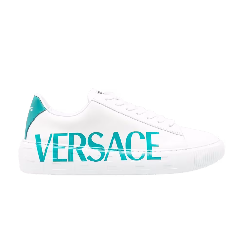 Versace Greca Sneaker White Aqua Blue