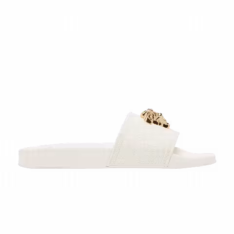 Versace Wmns Palazzo Pool Slides 'White Gold'