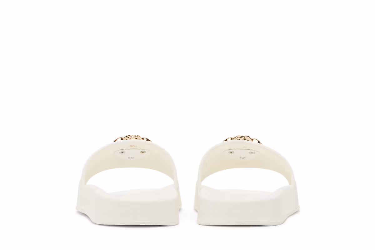 Versace Women's Palazzo Pool Slides White Gold, view 7