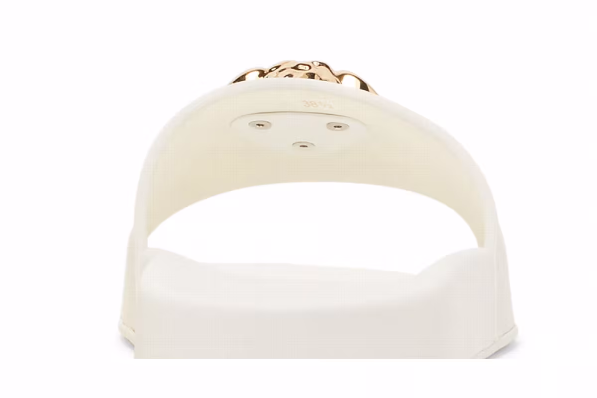 Versace Women's Palazzo Pool Slides White Gold, view 8