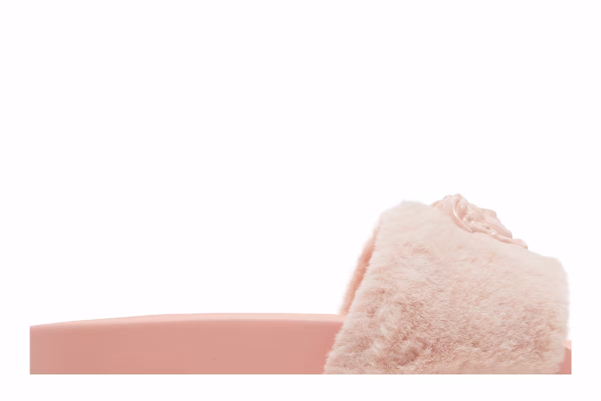 Versace Women's La Medusa Faux Fur Slide Pale Pink, view 3