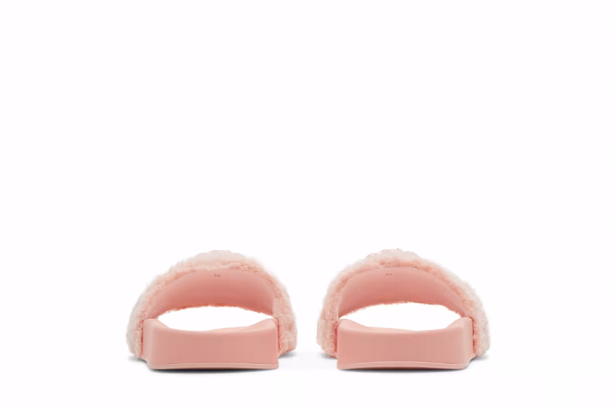 Versace Women's La Medusa Faux Fur Slide Pale Pink, view 7