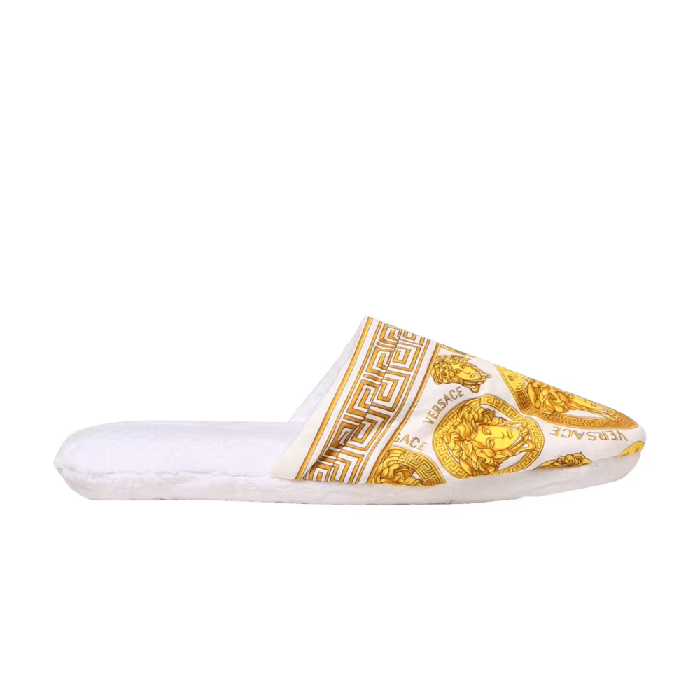 Versace Women's Medusa Amplified Slipper White Gold