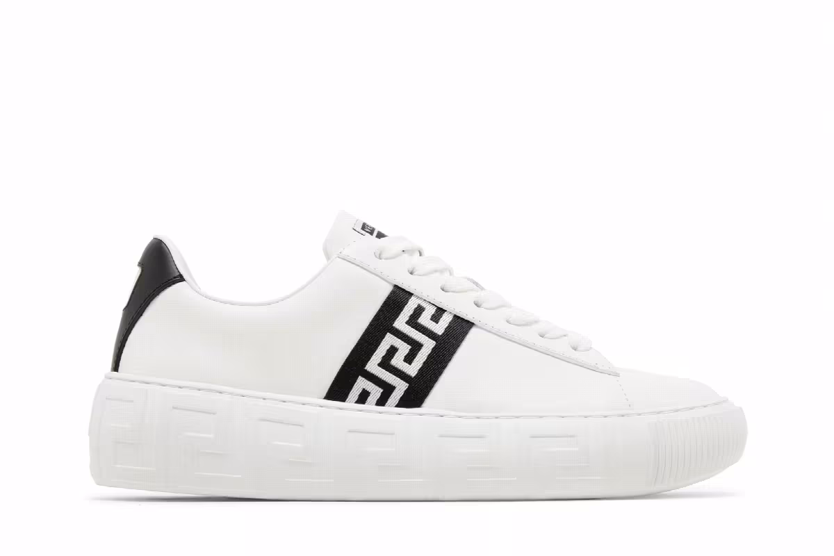 Versace Women's Greca Low White Black, view 2